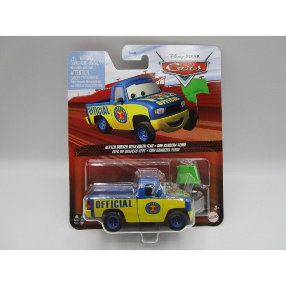 Disney Pixar Cars Official Dexter Hoover With Green Flag Diecast Car 1/55 Mattel